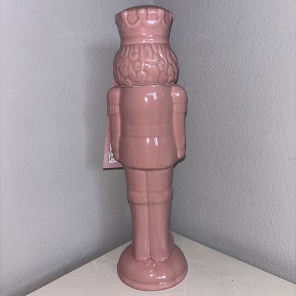 Cupcakes and Cashmere Nutcracker Pink Glazed Iridescent Ceramic Christmas NEW - Picture 2 of 4